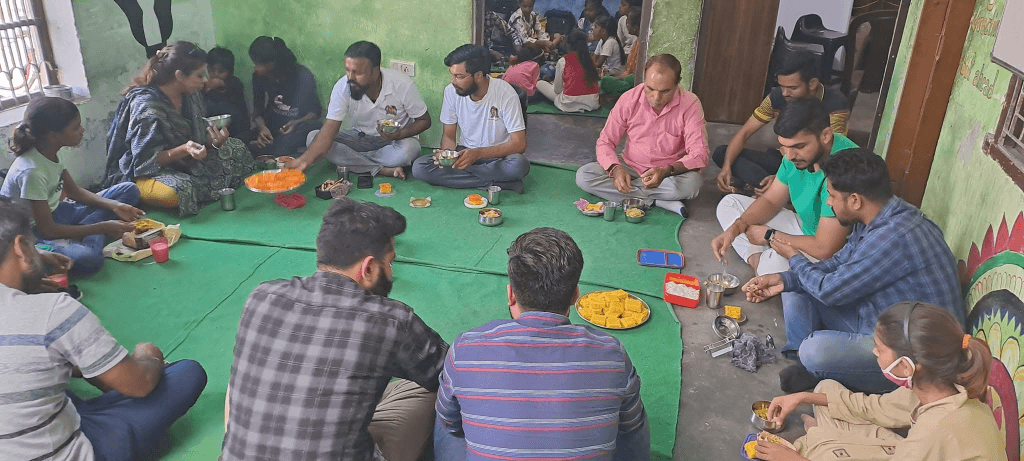 Sahbhoj - Foundation Members, Teachers & Students Dining Together